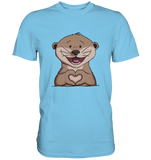 Otter Herz - Men - Schweinchen's Shop - Unisex-Shirts - Sky Blue / S
