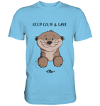 Otter "KEEP CALM" - Premium Shirt - Schweinchen's Shop - Unisex-Shirts - Sky Blue / S