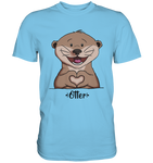 "Herz Otter" - Men - Schweinchen's Shop - Unisex-Shirts - Sky Blue / S