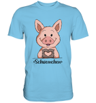 "Herz Schweinchen" - Men - Schweinchen's Shop - Unisex-Shirts - Sky Blue / S