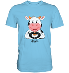 T-Shirt - "Kuh Herz" - Men - Schweinchen's Shop - Unisex-Shirts - Sky Blue / S