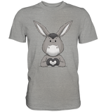 Esel "Herz" o.T. - Premium Shirt - Schweinchen's Shop - Unisex-Shirts - Sports Grey (meliert) / S
