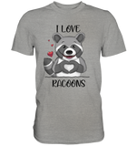 "I LOVE RACOONS" - Premium Shirt - Schweinchen's Shop - Unisex-Shirts - Sports Grey (meliert) / S