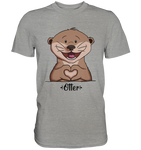 "Herz Otter" - Men - Schweinchen's Shop - Unisex-Shirts - Sports Grey (meliert) / S