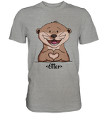 "Herz Otter" - Men - Schweinchen's Shop - Unisex-Shirts - Sports Grey (meliert) / S