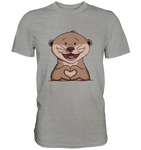 Otter Herz - Men - Schweinchen's Shop - Unisex-Shirts - Sports Grey (meliert) / S