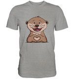 Otter Herz - Men - Schweinchen's Shop - Unisex-Shirts - Sports Grey (meliert) / S