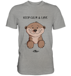 Otter "KEEP CALM" - Premium Shirt - Schweinchen's Shop - Unisex-Shirts - Sports Grey (meliert) / S