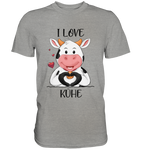 T-Shirt - "I LOVE KÜHE" - Men - Schweinchen's Shop - Unisex-Shirts - Sports Grey (meliert) / S
