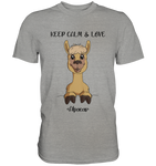 "Keep Calm" Alpaka - Premium Shirt - Schweinchen's Shop - Unisex-Shirts - Sports Grey (meliert) / S
