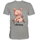 T-Shirt - "dickpig" - Men - Schweinchen's Shop - Unisex-Shirts - Sports Grey (meliert) / S