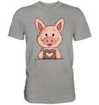 Schweinchen Herz - Premium Shirt - Schweinchen's Shop - Unisex-Shirts - Sports Grey (meliert) / S