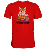 T-Shirt - "Süßes Ferkel" - Men - Schweinchen's Shop - Unisex-Shirts - Red / S