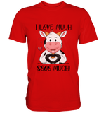 Kuh "I Love Muuh so much" - Premium Shirt - Schweinchen's Shop - Unisex-Shirts - Red / S