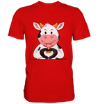 Herz Kuh o.T. - Premium Shirt - Schweinchen's Shop - Unisex-Shirts - Red / S