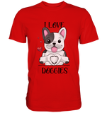 "I LOVE DOGGIES" - Premium Shirt - Schweinchen's Shop - Unisex-Shirts - Red / S