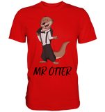 T-Shirt - Premium - "Mr Otter" - Men - Schweinchen's Shop - Unisex-Shirts - Red / S