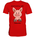 T-Shirt - "Keep Calm" - Men - Schweinchen's Shop - Unisex-Shirts - Red / S