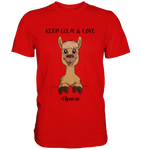 "Keep Calm" Alpaka - Premium Shirt - Schweinchen's Shop - Unisex-Shirts - Red / S