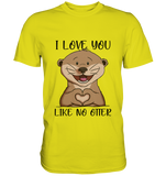 Otter - "Love You Like No Otter" - Premium Shirt - Schweinchen's Shop - Unisex-Shirts - Pixel Lime / S