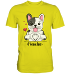 T-Shirt - "Herz Frenchie" - Men - Schweinchen's Shop - Unisex-Shirts - Pixel Lime / S