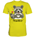 "Herz Waschbär" - Premium Shirt - Schweinchen's Shop - Unisex-Shirts - Pixel Lime / S