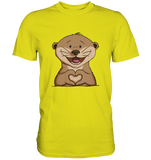 Otter Herz - Men - Schweinchen's Shop - Unisex-Shirts - Pixel Lime / S