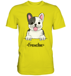 "Frenchie" - Premium Shirt - Schweinchen's Shop - Unisex-Shirts - Pixel Lime / S