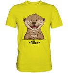"Herz Otter" - Men - Schweinchen's Shop - Unisex-Shirts - Pixel Lime / S