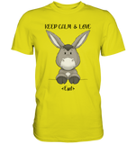 "Keep Calm Esel" - Premium Shirt - Schweinchen's Shop - Unisex-Shirts - Pixel Lime / S