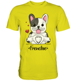 "Frenchie Herz" - Premium Shirt - Schweinchen's Shop - Unisex-Shirts - Pixel Lime / S