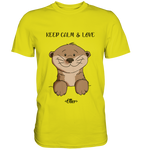 Otter "KEEP CALM" - Premium Shirt - Schweinchen's Shop - Unisex-Shirts - Pixel Lime / S