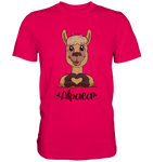 Herz Alpaka - Premium Shirt - Schweinchen's Shop - Unisex-Shirts - Sorbet / S