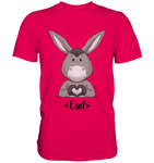 "Herz Esel" - Premium Shirt - Schweinchen's Shop - Unisex-Shirts - Sorbet / S