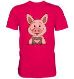 Schweinchen Herz - Premium Shirt - Schweinchen's Shop - Unisex-Shirts - Sorbet / S