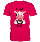 T-Shirt - "I LOVE KÜHE" - Men - Schweinchen's Shop - Unisex-Shirts - Sorbet / S