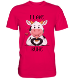 T-Shirt - "I LOVE KÜHE" - Men - Schweinchen's Shop - Unisex-Shirts - Sorbet / S