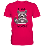 "I LOVE RACOONS" - Premium Shirt - Schweinchen's Shop - Unisex-Shirts - Sorbet / S