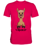 Alpaka m.T. - Premium Shirt - Schweinchen's Shop - Unisex-Shirts - Sorbet / S