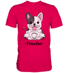 "Frenchie Herz" - Premium Shirt - Schweinchen's Shop - Unisex-Shirts - Sorbet / S