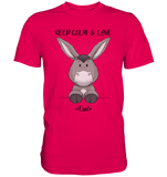 "Keep Calm Esel" - Premium Shirt - Schweinchen's Shop - Unisex-Shirts - Sorbet / S