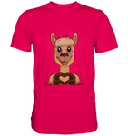 Herz Alpaka o.T. - Premium Shirt - Schweinchen's Shop - Unisex-Shirts - Sorbet / S