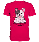 T-Shirt - "Herz Frenchie" - Men - Schweinchen's Shop - Unisex-Shirts - Sorbet / S