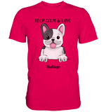 "Keep Calm" - Bulldog - Premium Shirt - Schweinchen's Shop - Unisex-Shirts - Sorbet / S