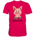 "Glücksschwein" - Men - Schweinchen's Shop - Unisex-Shirts - Sorbet / S