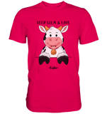 T-Shirt - "Keep Calm" - Kuh - Men - Schweinchen's Shop - Unisex-Shirts - Sorbet / S