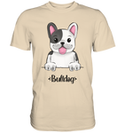"Bulldog" - Premium Shirt - Schweinchen's Shop - Unisex-Shirts - Sand / S