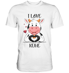 T-Shirt - "I LOVE KÜHE" - Men - Schweinchen's Shop - Unisex-Shirts - White / S