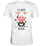 T-Shirt - "I LOVE KÜHE" - Men - Schweinchen's Shop - Unisex-Shirts - White / S