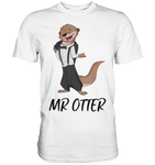 T-Shirt - Premium - "Mr Otter" - Men - Schweinchen's Shop - Unisex-Shirts - White / S